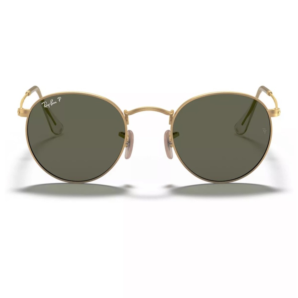 Ray-Ban Round Metal Sunglasses Gold/Green